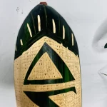 African Wooden Green & Beige Greek Life Home Decor - Image 5