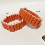 2 Traditional Unisex African Nigerian Artificial Orange Coral Bead Bracelets