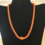 Traditional Women African Nigerian Artificial Orange Bead Short Necklace
