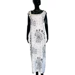 (One Size) Africa Continent Ivory Women Long Loose Fit Sleeveless Dress
