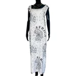 (One Size) Africa Continent Ivory Women Long Loose Fit Sleeveless Dress - Image 2