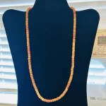 Mid Length Hanging Brown Wooden Beaded Necklace ￼