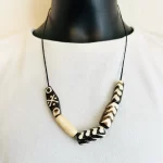 African Kenyan Brown, Black, Beige Beaded Unisex Necklace