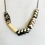 African Kenyan Brown, Black, Beige Beaded Unisex Necklace - Image 2