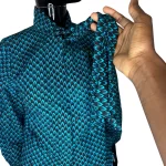 Teal Women African Print Bowtie Long Sleeve Blouse/Shirt - Image 6