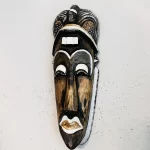 Indonesian Brown, Black & White Plastic Mask Home Decor - Image 2