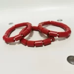 ￼ 3 Traditional Unisex African Nigerian Artificial Rose Red Coral Bead Bracelet B - Image 2