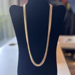 Vintage Women Flat Gold Long Necklace