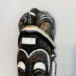 Indonesian Brown, Black & White Plastic Mask Home Decor - Image 3