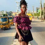 Black & Pink Shirred & Flared Women African Print Blouse - Image 2