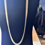 Vintage Women Flat Gold Long Necklace - Image 2