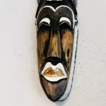 Indonesian Brown, Black & White Plastic Mask Home Decor - Image 5