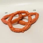 3 Traditional Unisex African Nigerian Artificial Orange Coral Bead Bracelet - Image 3