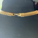 Vintage Women Flat Gold Long Necklace - Image 5