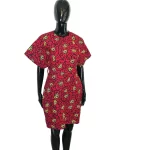 Red & Yellow African Prints Women Butterfly Sleeve Dress - Image 3
