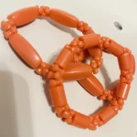 3 Traditional Unisex African Nigerian Artificial Orange Coral Bead Bracelet - Image 4