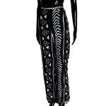 (2XL) African Mud Cloth Black & Ivory Women Pants - Image 6