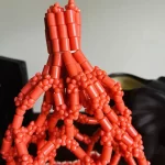 ￼ Traditional Women African Nigerian Artificial Orange Coral Beads Crown - Image 6