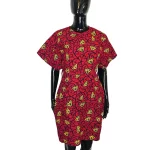 Red & Yellow African Prints Women Butterfly Sleeve Dress - Image 4