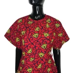 Red & Yellow African Prints Women Butterfly Sleeve Dress - Image 5