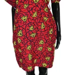 Red & Yellow African Prints Women Butterfly Sleeve Dress - Image 6