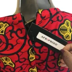 Red & Yellow African Prints Women Butterfly Sleeve Dress - Image 7