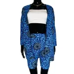 Two Piece African Print Women, Cardigan, & Short Set￼ - Image 2
