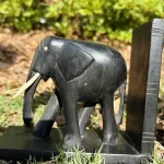 African Tanzanian Black 2 Pair Wooden Elephant Book Stoppers - Image 7