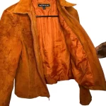 2000s Vintage Orange Women 100% Leather Jacket - Image 8