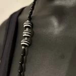 Black And White Beaded, Tribal, Abstract Design, Long Necklace A - Image 8