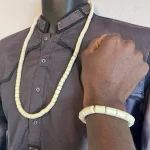 Share Necklaces & Bracelet African Nigerian Artificial Beige Coral Bead Set - Image 2