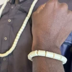 Share Necklaces & Bracelet African Nigerian Artificial Beige Coral Bead Set - Image 4