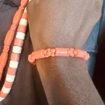 2 Necklaces & 1 Bracelet African Nigerian Artificial Orange & Beige Coral Beads - Image 4