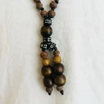 African Brown, Tribal Long Beaded Necklace ￼ - Image 3