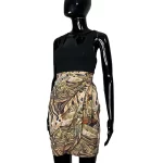 Vintage Green Leaf Prints Women Short Wrapper Skirt - Image 2