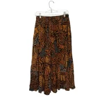 (One Size) Brown Abstract Print Women Flowing Long Skirt - Image 2
