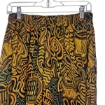 (One Size) Brown Abstract Print Women Flowing Long Skirt - Image 4